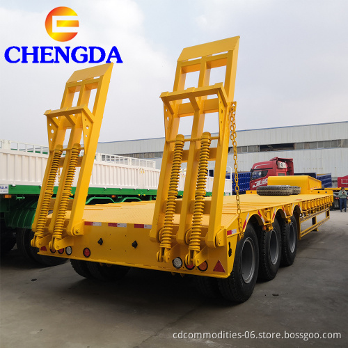 Новые 3 оси 60Tons Lowed Low Bed Semi Trailer